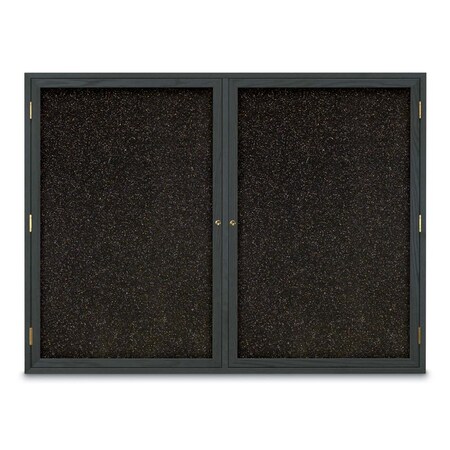 United Visual Products Sliding Door Indoor Enclosed Corkboard, 7 UV9027ACS-WHITE-PUMICE